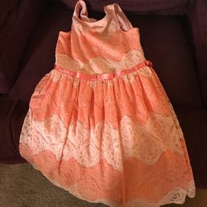 Girls size 10 peach summer dress